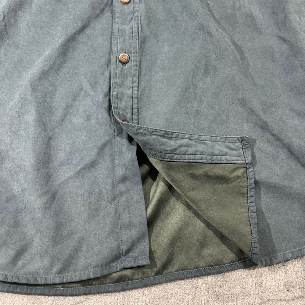 Reel Legends Mens XL Faux Suede Long Sleeve Button Down Shirt Blue Gray Outdoor - Picture 6 of 10